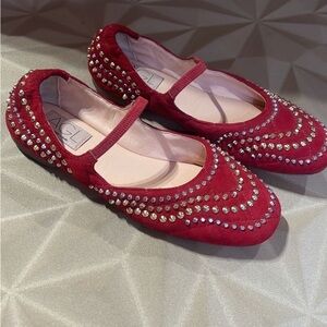 AGL Red Studded Mary Jane Ballet Flats – Nwt Multiple Sizes made in Italy